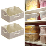 Maxbell 2x Foldable Storage Bins Premium Closet Organizer for Bedrooms Clothing Toys Beige