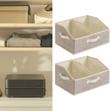 Maxbell 2x Foldable Storage Bins Premium Closet Organizer for Bedrooms Clothing Toys Beige