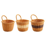 Maxbell Hanging Woven Storage Basket Rustic Container for Farmhouse Living Room Home Dark Brown