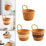 Maxbell Hanging Woven Storage Basket Rustic Container for Farmhouse Living Room Home Dark Brown