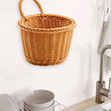 Maxbell Hanging Woven Storage Basket Rustic Container for Farmhouse Living Room Home Dark Brown