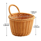 Maxbell Hanging Woven Storage Basket Rustic Container for Farmhouse Living Room Home Dark Brown