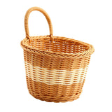 Maxbell Hanging Woven Storage Basket Rustic Container for Farmhouse Living Room Home Dark Brown Beige