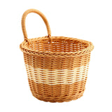 Maxbell Hanging Woven Storage Basket Rustic Container for Farmhouse Living Room Home Dark Brown Beige