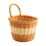 Maxbell Hanging Woven Storage Basket Rustic Container for Farmhouse Living Room Home Dark Brown Beige