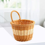 Maxbell Hanging Woven Storage Basket Rustic Container for Farmhouse Living Room Home Dark Brown Beige