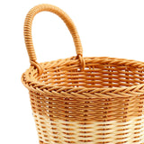 Maxbell Hanging Woven Storage Basket Rustic Container for Farmhouse Living Room Home Dark Brown Beige