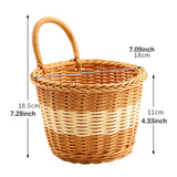 Maxbell Hanging Woven Storage Basket Rustic Container for Farmhouse Living Room Home Dark Brown Beige
