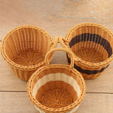 Maxbell Hanging Woven Storage Basket Rustic Container for Farmhouse Living Room Home Dark Brown Coffee