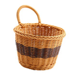 Maxbell Hanging Woven Storage Basket Rustic Container for Farmhouse Living Room Home Dark Brown Coffee