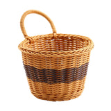 Maxbell Hanging Woven Storage Basket Rustic Container for Farmhouse Living Room Home Dark Brown Coffee