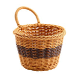Maxbell Hanging Woven Storage Basket Rustic Container for Farmhouse Living Room Home Dark Brown Coffee