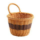 Maxbell Hanging Woven Storage Basket Rustic Container for Farmhouse Living Room Home Dark Brown Coffee