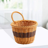 Maxbell Hanging Woven Storage Basket Rustic Container for Farmhouse Living Room Home Dark Brown Coffee