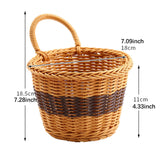 Maxbell Hanging Woven Storage Basket Rustic Container for Farmhouse Living Room Home Dark Brown Coffee