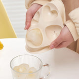 Maxbell Chilled Cube Maker Heart Shape 4 Hole Ice Ball Maker for Tea Coffee Lemonade White