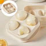 Maxbell Chilled Cube Maker Heart Shape 4 Hole Ice Ball Maker for Tea Coffee Lemonade White