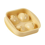 Maxbell Chilled Cube Maker Heart Shape 4 Hole Ice Ball Maker for Tea Coffee Lemonade Yellow