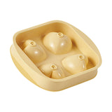 Maxbell Chilled Cube Maker Heart Shape 4 Hole Ice Ball Maker for Tea Coffee Lemonade Yellow