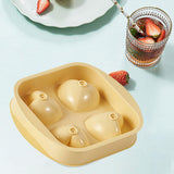 Maxbell Chilled Cube Maker Heart Shape 4 Hole Ice Ball Maker for Tea Coffee Lemonade Yellow