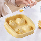 Maxbell Chilled Cube Maker Heart Shape 4 Hole Ice Ball Maker for Tea Coffee Lemonade Yellow