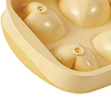 Maxbell Chilled Cube Maker Heart Shape 4 Hole Ice Ball Maker for Tea Coffee Lemonade Yellow