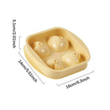 Maxbell Chilled Cube Maker Heart Shape 4 Hole Ice Ball Maker for Tea Coffee Lemonade Yellow
