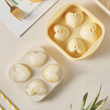 Maxbell Chilled Cube Maker Heart Shape 4 Hole Ice Ball Maker for Tea Coffee Lemonade Yellow