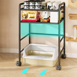 Maxbell Cat Food Can Storage Cart Utility Shelf above Litter Box Iron Organizer Rack Large