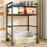 Maxbell Cat Food Can Storage Cart Utility Shelf above Litter Box Iron Organizer Rack Small
