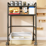 Maxbell Cat Food Can Storage Cart Utility Shelf above Litter Box Iron Organizer Rack Small