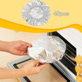 Maxbell Aluminum Foil Bowl Cover Kitchen Tools Food Wrap for Camping Picnics Kitchen 40Pcs