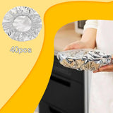 Maxbell Aluminum Foil Bowl Cover Kitchen Tools Food Wrap for Camping Picnics Kitchen 40Pcs