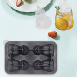 Maxbell Silicone Chilled Cube Tray Portable DIY Cube Making Tool for Tea Drink Juice black