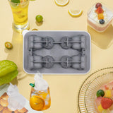 Maxbell Silicone Chilled Cube Tray Portable DIY Cube Making Tool for Tea Drink Juice gray
