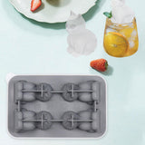 Maxbell Silicone Chilled Cube Tray Portable DIY Cube Making Tool for Tea Drink Juice gray