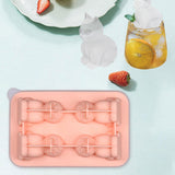 Maxbell Silicone Chilled Cube Tray Portable DIY Cube Making Tool for Tea Drink Juice pink