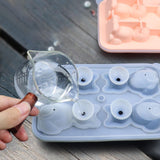 Maxbell Silicone Chilled Cube Tray Portable DIY Cube Making Tool for Tea Drink Juice blue