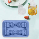 Maxbell Silicone Chilled Cube Tray Portable DIY Cube Making Tool for Tea Drink Juice blue