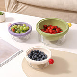 Maxbell Kitchen Strainer Colander Bowl Food Cooking Tool 2 in 1 Kitchen Colander Set Violet 24x10.5cm