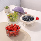 Maxbell Kitchen Strainer Colander Bowl Food Cooking Tool 2 in 1 Kitchen Colander Set Violet 24x10.5cm
