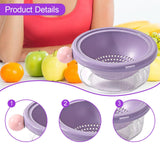 Maxbell Kitchen Strainer Colander Bowl Food Cooking Tool 2 in 1 Kitchen Colander Set Violet 24x10.5cm