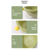 Maxbell Kitchen Strainer Colander Bowl Food Cooking Tool 2 in 1 Kitchen Colander Set Violet 24x10.5cm