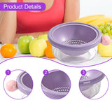 Maxbell Kitchen Strainer Colander Bowl Food Cooking Tool 2 in 1 Kitchen Colander Set Violet 18x7.5cm