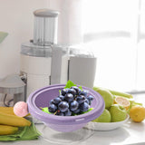 Maxbell Kitchen Strainer Colander Bowl Food Cooking Tool 2 in 1 Kitchen Colander Set Violet 18x7.5cm