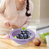 Maxbell Kitchen Strainer Colander Bowl Food Cooking Tool 2 in 1 Kitchen Colander Set Violet 18x7.5cm
