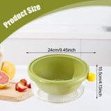 Maxbell Kitchen Strainer Colander Bowl Food Cooking Tool 2 in 1 Kitchen Colander Set Green 24x10.5cm