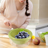 Maxbell Kitchen Strainer Colander Bowl Food Cooking Tool 2 in 1 Kitchen Colander Set Green 18x7.5cm