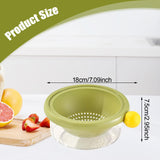 Maxbell Kitchen Strainer Colander Bowl Food Cooking Tool 2 in 1 Kitchen Colander Set Green 18x7.5cm