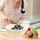 Maxbell Kitchen Strainer Colander Bowl Food Cooking Tool 2 in 1 Kitchen Colander Set White 24x10.5cm